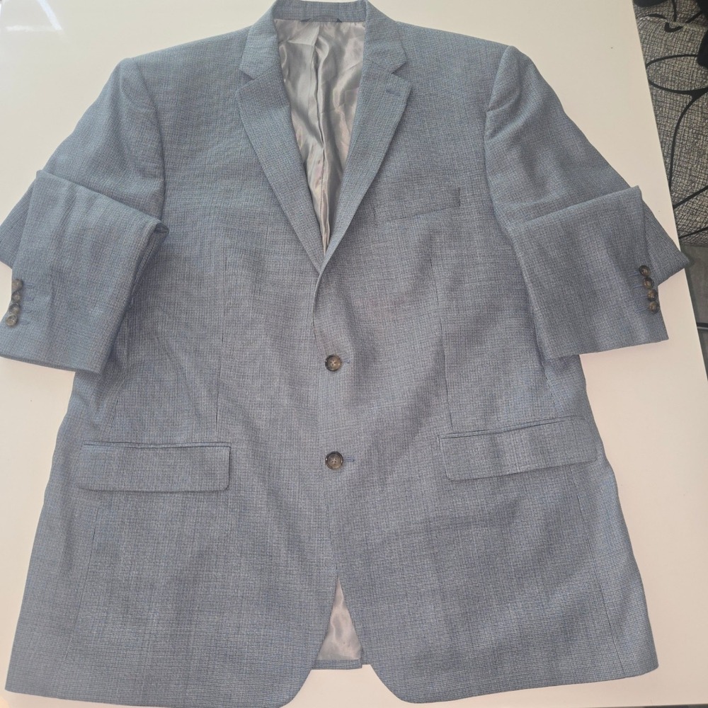 Ralph Ralph Lauren Mens 46L Silk Wool Blazer Blue Micro Check Sport Coat Canada